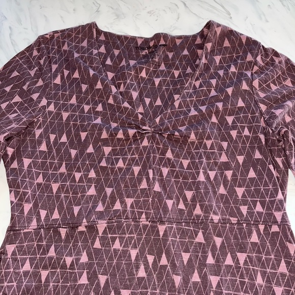 toad & co purple print triangles Knit Stretch dress large - Picture 2 of 4